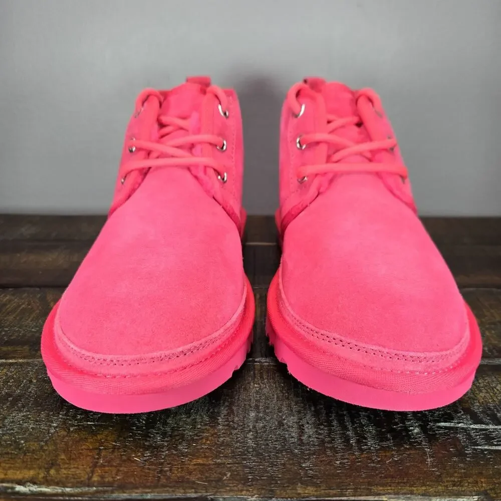 NEW UGG Neumel Womens Size 7 Fuzzy Warm Chukka Boots Shoes Slippers Pink